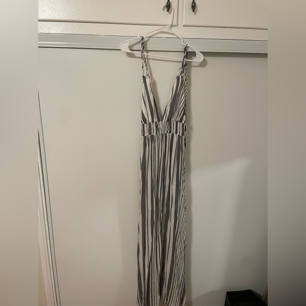 BRAND NEW long pants black and white striped jumpsuit